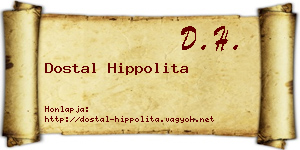 Dostal Hippolita névjegykártya
